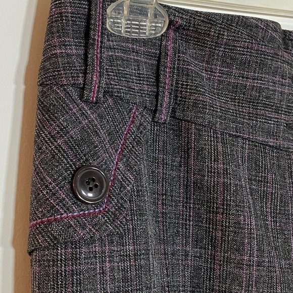 Women Dark Grey Plaid Dress Pants Petite US S - Picture 6 of 9